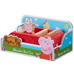 Bandai Peppa Pig - Coche Rojo De Madera Con Figura -Juguetes Para Niños medias 1098
