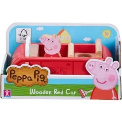 Bandai Peppa Pig - Coche Rojo De Madera Con Figura -Juguetes Para Niños medias 1099