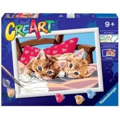 Ravensburger - CreArt Kit De Pintura Por Números: Gatitos En La Almohada Con Accesorios ㅤ -Juguetes Para Niños medias 1716