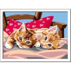 Ravensburger - CreArt Kit De Pintura Por Números: Gatitos En La Almohada Con Accesorios ㅤ -Juguetes Para Niños medias 1718