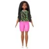 Barbie - Muñeca Fashionista - Camiseta Leopardo Neón -Juguetes Para Niños medias 172