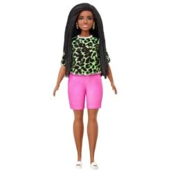 Barbie - Muñeca Fashionista - Camiseta Leopardo Neón