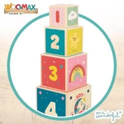 Woomax - Torre De Cubos De Madera - Mr Wonderful -Juguetes Para Niños medias 2290