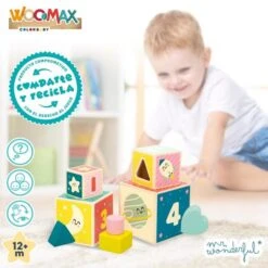 Woomax - Torre De Cubos De Madera - Mr Wonderful -Juguetes Para Niños medias 2291
