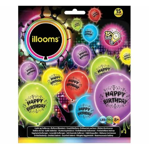 Pack De 15 Globos LED (varios Colores) 3 Pack De 15 Globos LED (varios Colores)