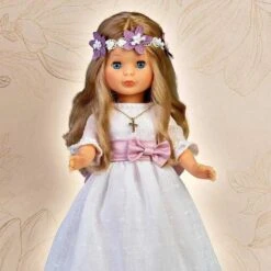 Nancy - Muñeca De Colección Para Primera Comunión Con Vestido Blanco Y Corona De Flores, Rubia, Reedición 2023 -Juguetes Para Niños medias 316