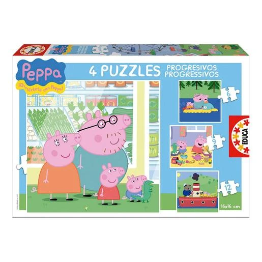 Educa Borras - Peppa Pig Familia - Puzzle Progresivo 3 Educa Borras - Peppa Pig Familia - Puzzle Progresivo