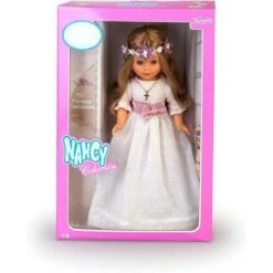 Nancy - Muñeca De Colección Para Primera Comunión Con Vestido Blanco Y Corona De Flores, Rubia, Reedición 2023 -Juguetes Para Niños medias 317
